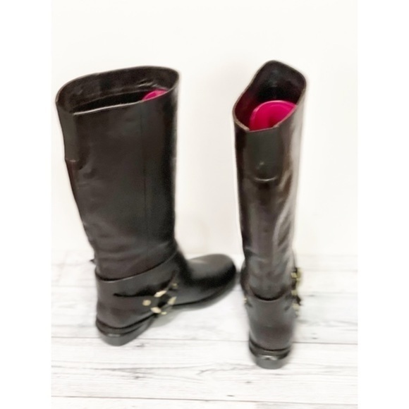 Kenneth Cole Tall Black Riding Leather Boots - Picture 4 of 6